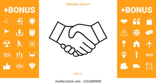 Handshake line icon