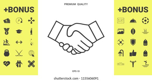 Handshake line icon