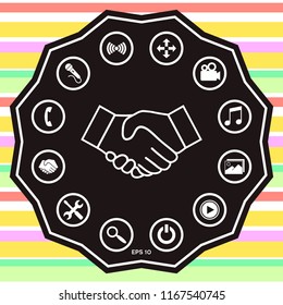 Handshake line icon