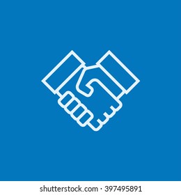 Handshake line icon.