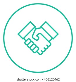 Handshake line icon.