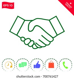 Handshake line icon
