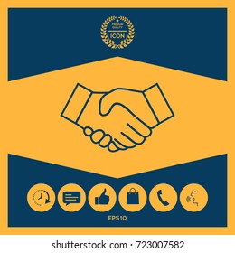 Handshake line icon
