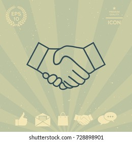 Handshake line icon