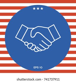 Handshake line icon