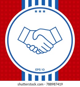 Handshake line icon