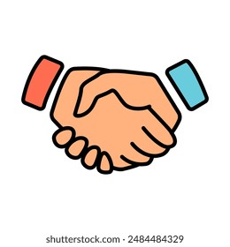 Handshake line icon. Agreement, partnership, business, collaboration, greeting, deal, contract, unity, teamwork, cooperation, connection, respect, negotiation, commitment, trust, alliance, success