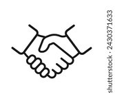 Handshake line icon. Business agreement handshake symbol. Vector