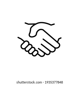 Handshake line icon. deal, partner, Business symbol. Editable stroke. Design template vector