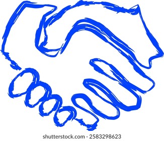 Handshake line icon in doodle style. Symbol of business, cooperation, deal. simple editable design. Design template vector