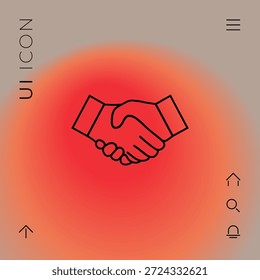 Ícone de linha de handshake. Elementos para seu design