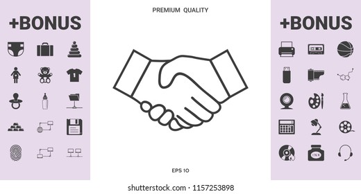 Handshake line icon - graphic elements for your design