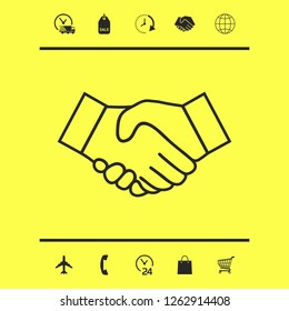 Handshake line icon. Graphic elements for your design