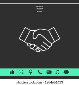 Handshake line icon. Graphic elements for your design