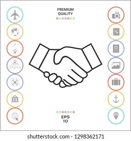 Handshake line icon. Graphic elements for your design
