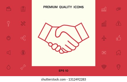 Handshake line icon. Graphic elements for your design