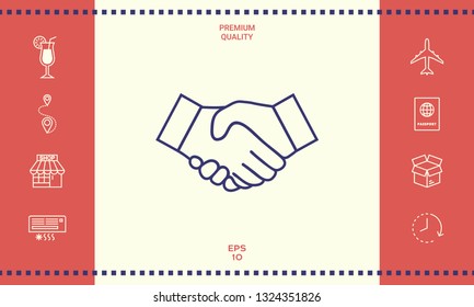 Handshake line icon. Graphic elements for your design