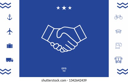Handshake line icon. Graphic elements for your design