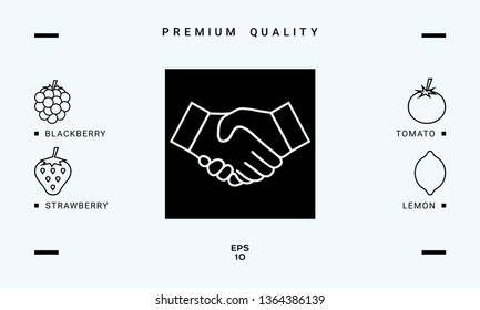 Handshake line icon. Graphic elements for your design
