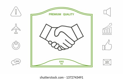 Handshake line icon. Graphic elements for your design
