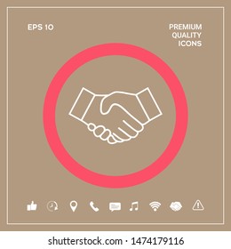 Handshake line icon. Graphic elements for your design