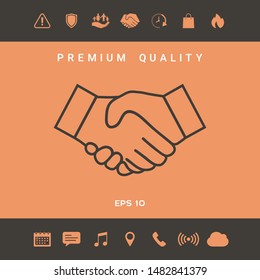 Handshake line icon. Graphic elements for your design