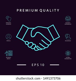 Handshake line icon. Graphic elements for your design