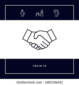 Handshake Line Symbol. Grafische Elemente für Ihr Design