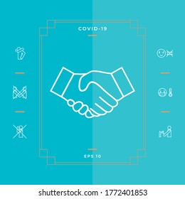 Handshake line icon. Graphic elements for your design