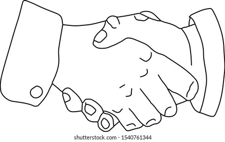 
handshake line icon hand drawn illustration