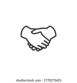 Handshake line icon. linear style sign for mobile concept and web design. Deal handshake outline vector icon. Symbol, logo illustration. Vector graphics