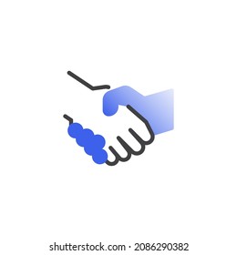 Icono de línea de apretón de manos. signo de estilo lineal para concepto móvil y diseño web. Asociación , icono del vector de contorno de amistad. Símbolo, ilustración del logotipo. Gráficos vectoriales