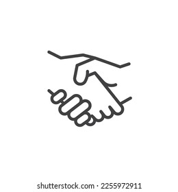 Handshake line icon. linear style sign for mobile concept and web design. Shaking hands outline vector icon. Agreement, deal symbol, logo illustration. Vector graphics