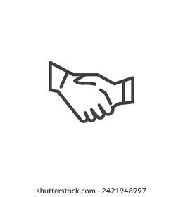 Handshake line icon. linear style sign for mobile concept and web design. Two hands shaking outline vector icon. Successful Partnership symbol, logo illustration. Vector graphics