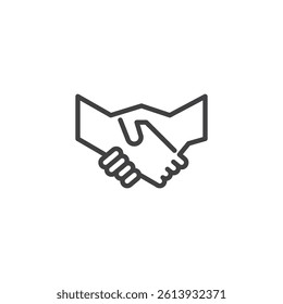 Handshake line icon. linear style sign for mobile concept and web design. Two hands shaking outline vector icon. Partnership, agreement symbol, logo illustration. Vector graphics