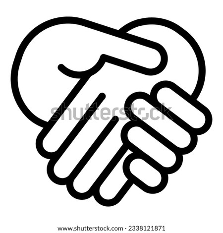 Handshake line icon. One hand support another one outline style pictogram on white background. Partnership or Successful deal for mobile concept and web design. Vector graphics