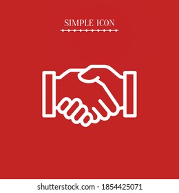 handshake line icon, outline vector illustration.