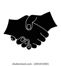 Handshake line icon. Partnership and agreement symbol