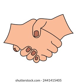 Handshake line icon. Partnership and agreement symbol