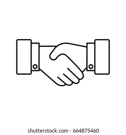 Handshake line icon. Partnership and agreement outline symbol. Isolated vector lined illustration for web or app design.