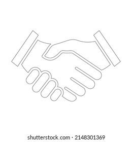 Handshake line icon. Shaking hands symbol. Agreement sign. Vector isolated on white.