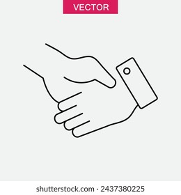 Handshake-Linie-Symbol, Schüttelnde Hände lineare Stil flache Illustration..eps