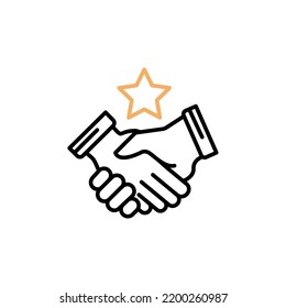 Handshake line icon. Simple element illustration. Handshake concept outline symbol design.