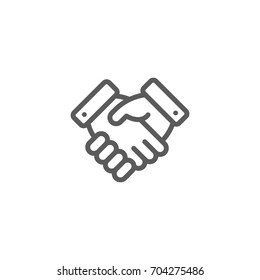 Handshake Line Icon, Vector On White Background