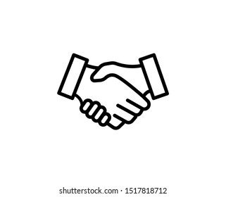 Handshake line icon. Vector symbol in trendy flat style on white background. Web sing for design.