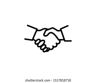 Handshake line icon. Vector symbol in trendy flat style on white background. Web sing for design.