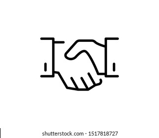 Handshake line icon. Vector symbol in trendy flat style on white background. Web sing for design.