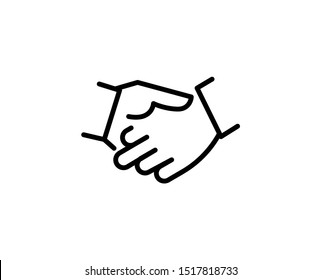 Handshake line icon. Vector symbol in trendy flat style on white background. Web sing for design.