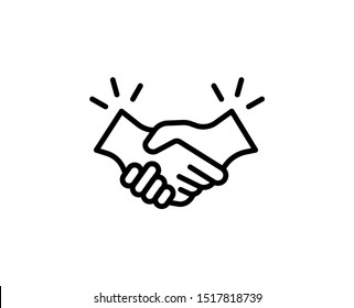 Handshake line icon. Vector symbol in trendy flat style on white background. Web sing for design.