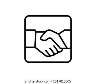 Handshake line icon. Vector symbol in trendy flat style on white background. Web sing for design.